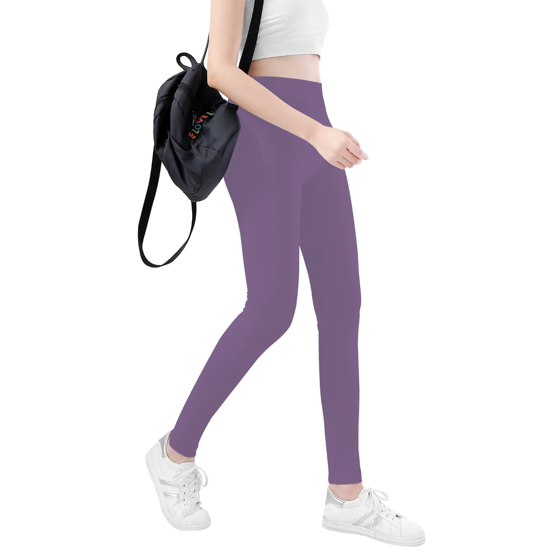 Ti Amo I love you - Exclusive Brand  - Affair Purple - White Daisy - Yoga Leggings - Sizes XS-3XL