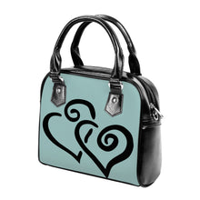 Load image into Gallery viewer, Ti Amo I love you - Exclusive Brand - Nattier - Double Black Heart -  Shoulder Handbag
