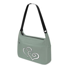 Load image into Gallery viewer, Ti Amo I love you - Exclusive Brand - Mantle Gray - Double White Heart - Journey Computer Shoulder Bag
