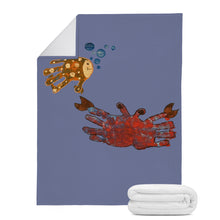 Load image into Gallery viewer, Ti Amo I love you - Exclusive Brand - Lynch - Crab &amp; Fish Childrens Handprint Drawing - Blankets
