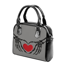 Load image into Gallery viewer, Ti Amo I love you  - Exclusive Brand  - Natural Gray - Skeleton Hands with Heart - Shoulder Handbag
