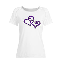 Load image into Gallery viewer, Ti Amo I love you - Exclusive Brand  - White - Double Purple Heart -  Women&#39;s T shirt
