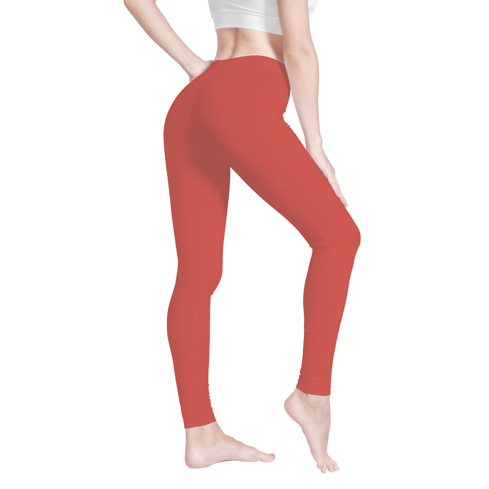 Ti Amo I love you - Exclusive Brand   - Indian Red  - White Daisy -  Yoga Leggings