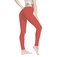 Load image into Gallery viewer, Ti Amo I love you - Exclusive Brand   - Indian Red  - White Daisy -  Yoga Leggings
