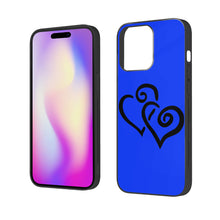 Load image into Gallery viewer, Ti Amo I love you - Exclusive Brand  - Blue Blue Eyes -Double Black Heart -  iPhone 14 Glass Case (3 cameras)
