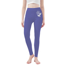 Load image into Gallery viewer, Ti Amo I love you - Exclusive Brand   -  Very Peri 2 - White Daisy -  Yoga Leggings
