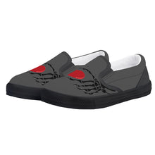 Load image into Gallery viewer, Ti Amo I love you - Exclusive Brand  - Davy&#39;s Grey - Skeleton Hands with Heart - Kids Slip-on shoes - Black Soles
