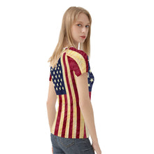 Load image into Gallery viewer, Ti Amo I love you - Exclusive Brand  - Old American Flag - Women&#39;s T shirt - Sizes XS-2XL
