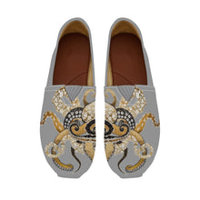 Load image into Gallery viewer, Ti Amo I love you  - Exclusive Brand  - Light Gray Octopus - Casual Flat Driving Shoe
