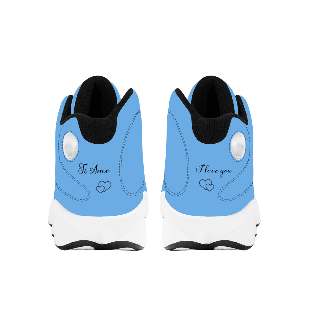 Ti Amo I love you  - Exclusive Brand  - Argentinian Azure - Mens / Womens - Unisex Basketball Shoes - Black Laces