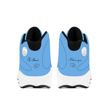 Load image into Gallery viewer, Ti Amo I love you  - Exclusive Brand  - Argentinian Azure - Mens / Womens - Unisex Basketball Shoes - Black Laces
