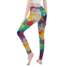 Load image into Gallery viewer, Ti Amo I love you - Exclusive Brand - Silk Colored - Colorful Splatter - Womens / Teen Girls / Womens Plus Size - Yoga Leggings - Sizes XS-3XL
