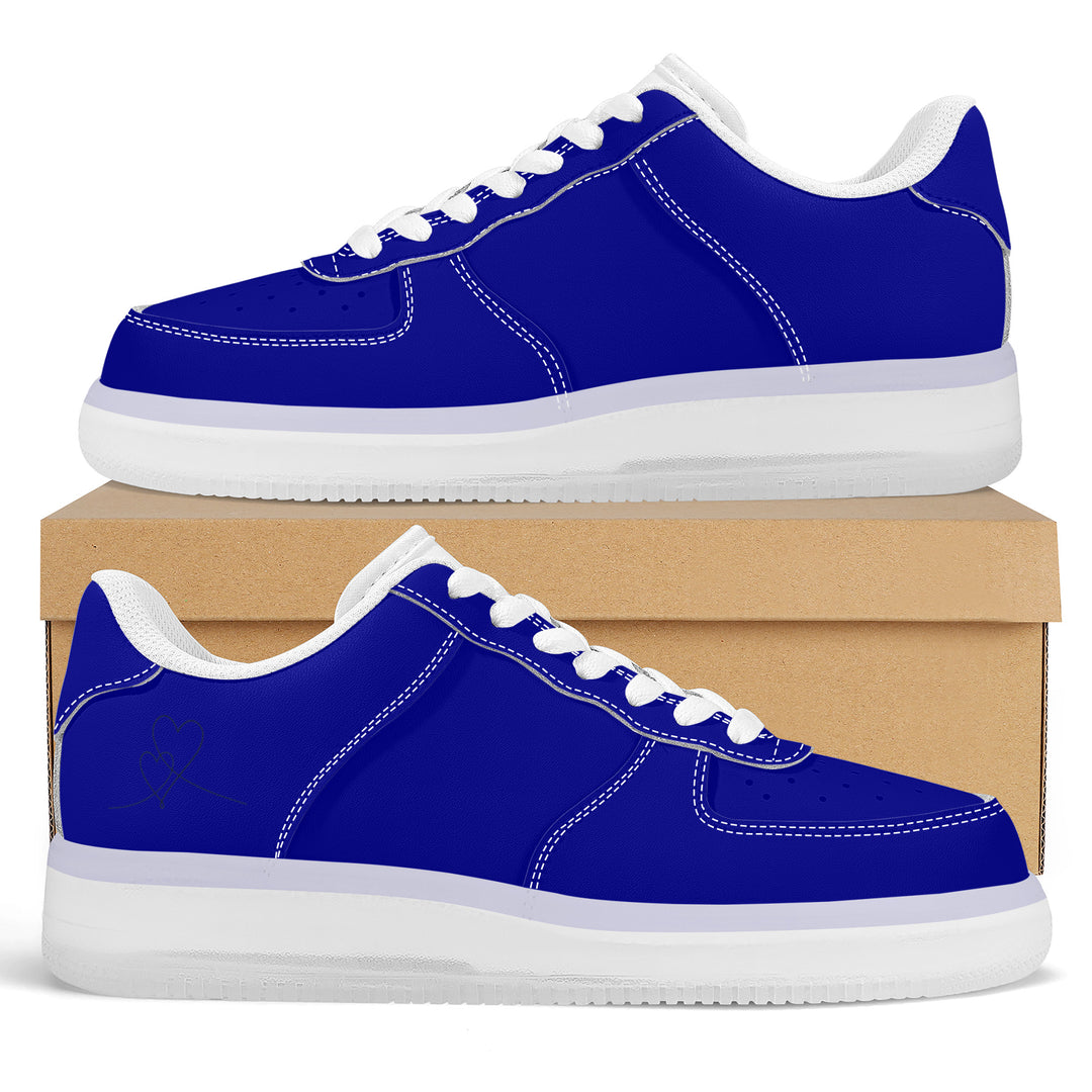 Ti Amo I love you - Exclusive Brand - Dark Blue 2 - Transparent Low Top Air Force Leather Shoes