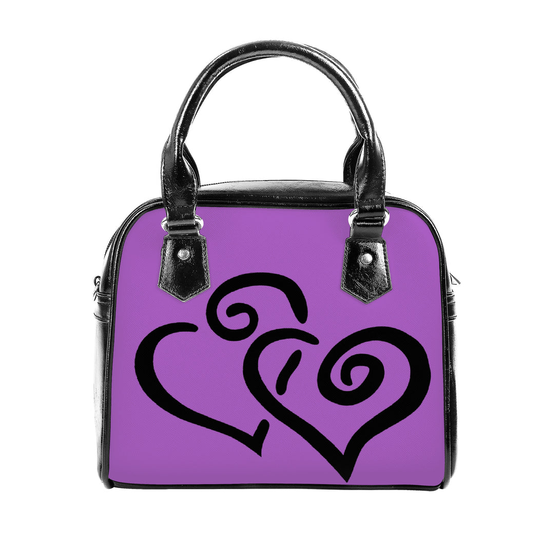 Ti Amo I love you - Exclusive Brand - Amethyst 2 - Double Black Heart -  Shoulder Handbag