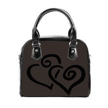 Load image into Gallery viewer, Ti Amo I love you - Exclusive Brand - Taupe - Double Black Heart -  Shoulder Handbag
