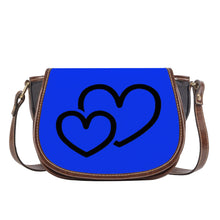 Load image into Gallery viewer, Ti Amo I love you - Exclusive Brand - Blue Blue Eyes - Double Black Heart - Saddle Bag
