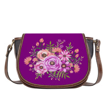 Load image into Gallery viewer, Ti Amo I love you - Exclusive Brand - Philippine Violet - Floral Bouquet - Saddle Bag
