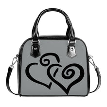 Load image into Gallery viewer, Ti Amo I love you - Exclusive Brand - Oslo Gray - Double Black Heart -  Shoulder Handbag
