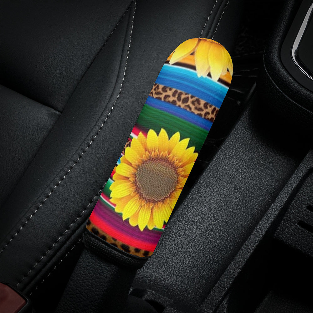 Ti Amo I love you - Exclusive Brand - Leopard & Sunflowers - Car Handbrake Cover