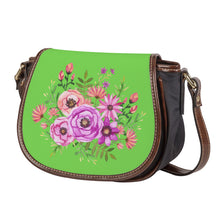 Load image into Gallery viewer, Ti Amo I love you - Exclusive Brand - Pastel Green - Floral Bouquet - Saddle Bag
