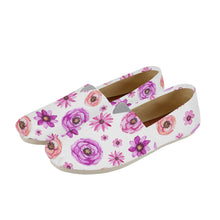 Load image into Gallery viewer, Ti Amo I love you  - Exclusive Brand  - White with Flowers - Womens Casual Flats - Ladies Driving Shoes
