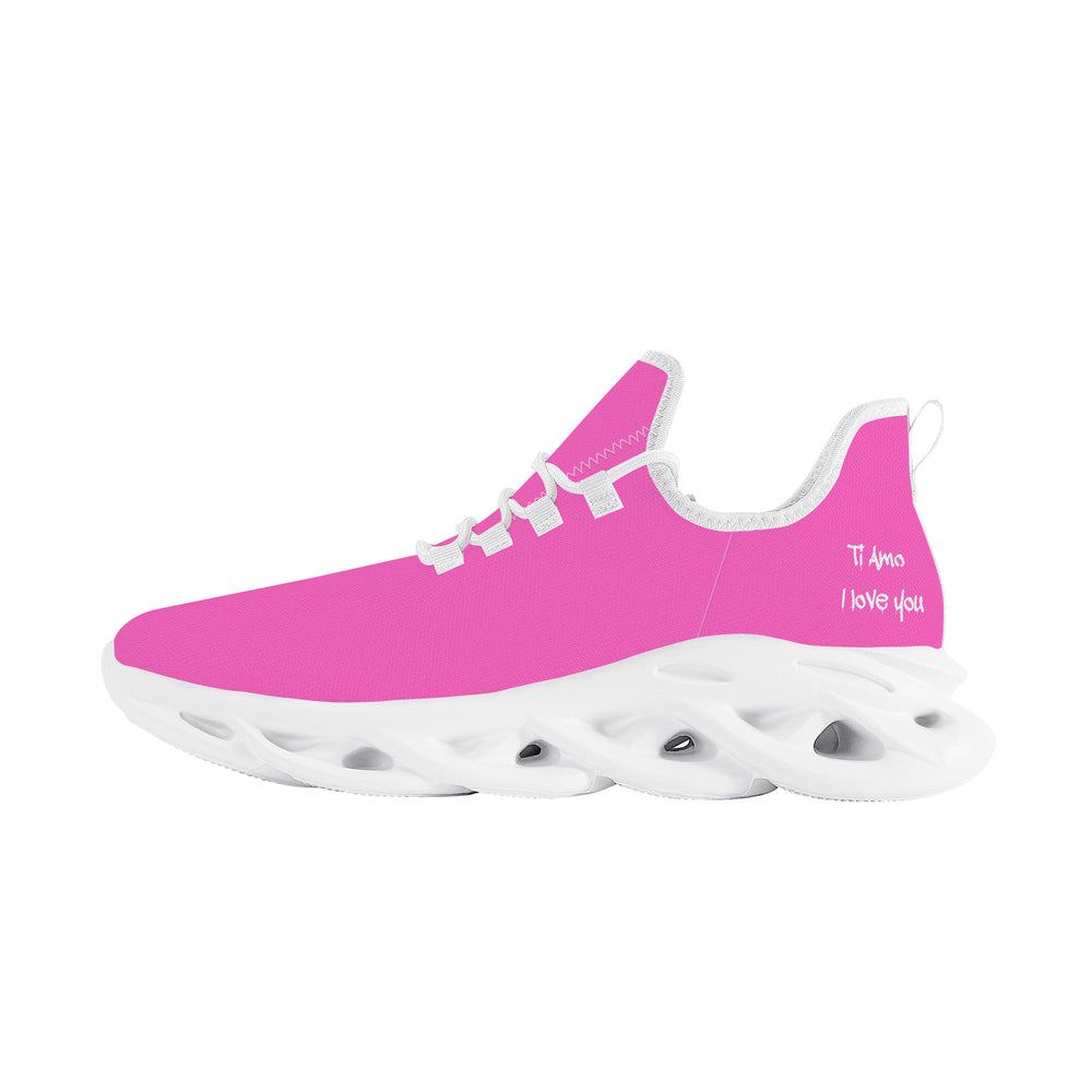 Ti Amo I love you - Exclusive Brand  - Hot Pink - Womens - Flex Control Sneakers- White Soles