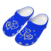 Load image into Gallery viewer, Ti Amo I love you - Exclusive Brand - Blue Blue Eyes - Double White Heart-  Womens Classic Clogs - Sizes 5-14.5
