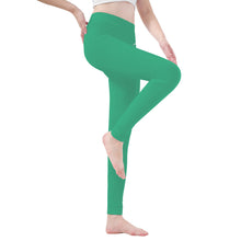 Load image into Gallery viewer, Ti Amo I love you - Exclusive Brand  - Mint -  White Daisy -  Yoga Leggings
