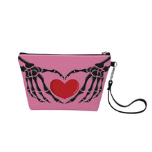 Load image into Gallery viewer, Ti Amo I love you - Exclusive Brand  - Charm - Skeleton Hands with Heart - Sling Cosmetic Bag
