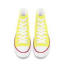 Load image into Gallery viewer, Ti Amo I love you - Exclusive Brand - Laser Lemon - White Daisy - High Top Canvas Shoes - White Soles
