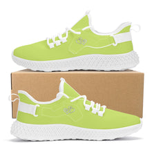 Load image into Gallery viewer, Ti Amo I love you - Exclusive Brand  - Yellow Green -  Double Heart - Womens Mesh Knit Shoes - White Soles
