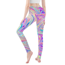 Load image into Gallery viewer, Ti Amo I love you - Exclusive Brand - Pastel Multicolor Swirl - Womens / Teen Girls / Womens Plus Size - Yoga Leggings - Sizes XS-3XL
