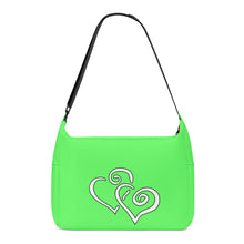 Load image into Gallery viewer, Ti Amo I love you - Exclusive Brand - Screamin&#39; Green - Double White Heart - Journey Computer Shoulder Bag
