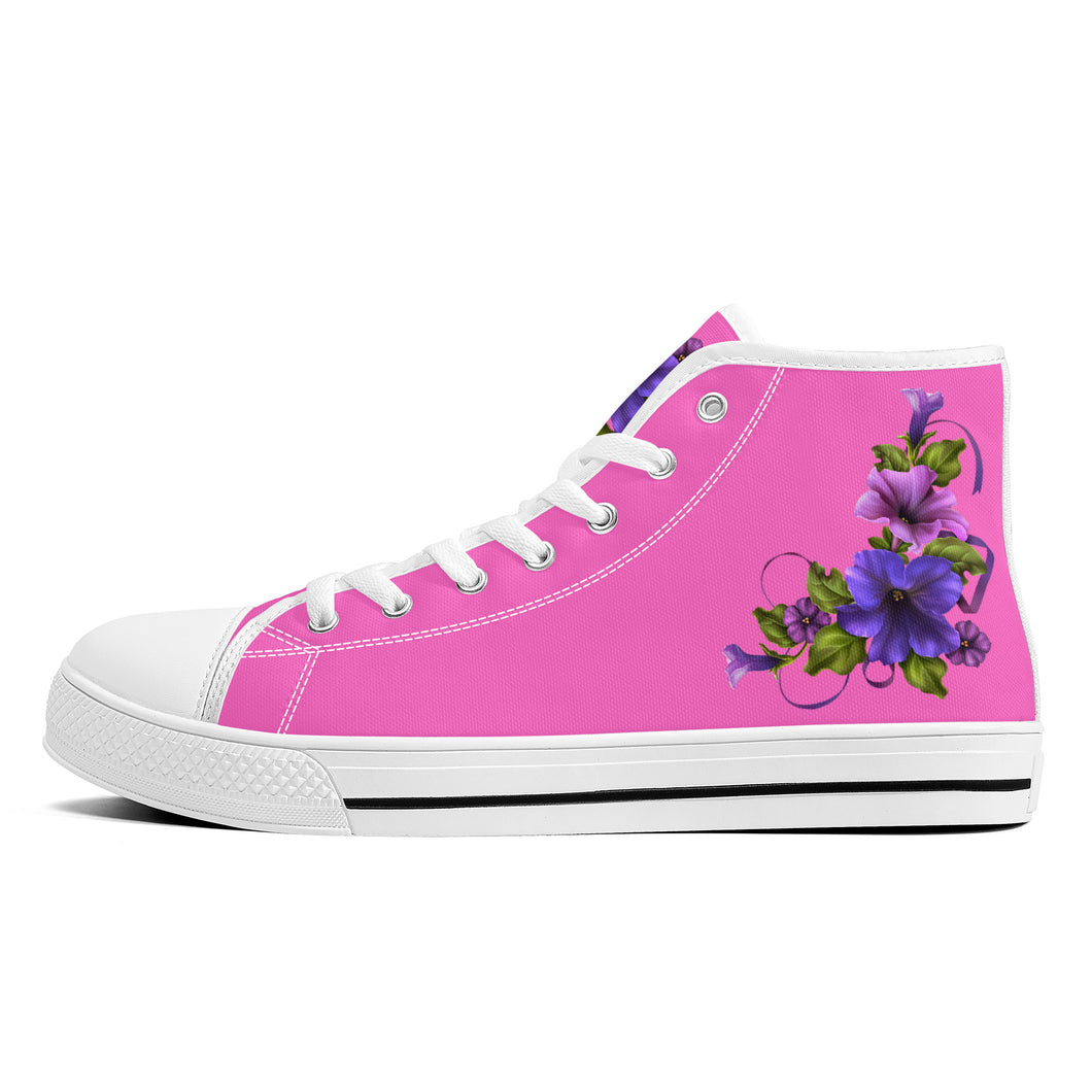 Ti Amo I love you- Exclusive Brand - High-Top Canvas Shoes - White Soles