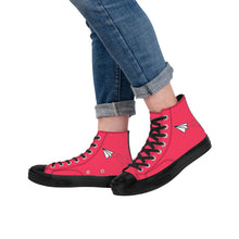 Load image into Gallery viewer, Ti Amo I love you - Exclusive Brand - Radical Red - Paper Airplane - High Top Canvas Shoes - Black Soles
