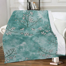 Load image into Gallery viewer, Ti Amo I love you - Exclusive Brand  - Faded Jade Floral Pattern - Micro Fleece Blankets
