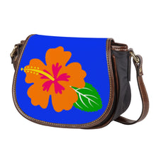 Load image into Gallery viewer, Ti Amo I love you - Exclusive Brand - Blue Blue Eyes - Hawaiian Flower - Saddle Bag
