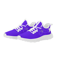 Load image into Gallery viewer, Ti Amo I love you - Exclusive Brand  - Dark Purple -  Double Heart - Womens Mesh Knit Shoes - White Soles
