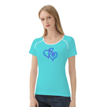 Load image into Gallery viewer, Ti Amo I love you - Exclusive Brand  - Medium Turquoise Blue -  Double Blue Heat - Women&#39;s T shirt
