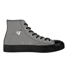 Load image into Gallery viewer, Ti Amo I love you - Exclusive Brand  - Natural Gray - Paper Airplane - High Top Canvas Shoes - Black Soles
