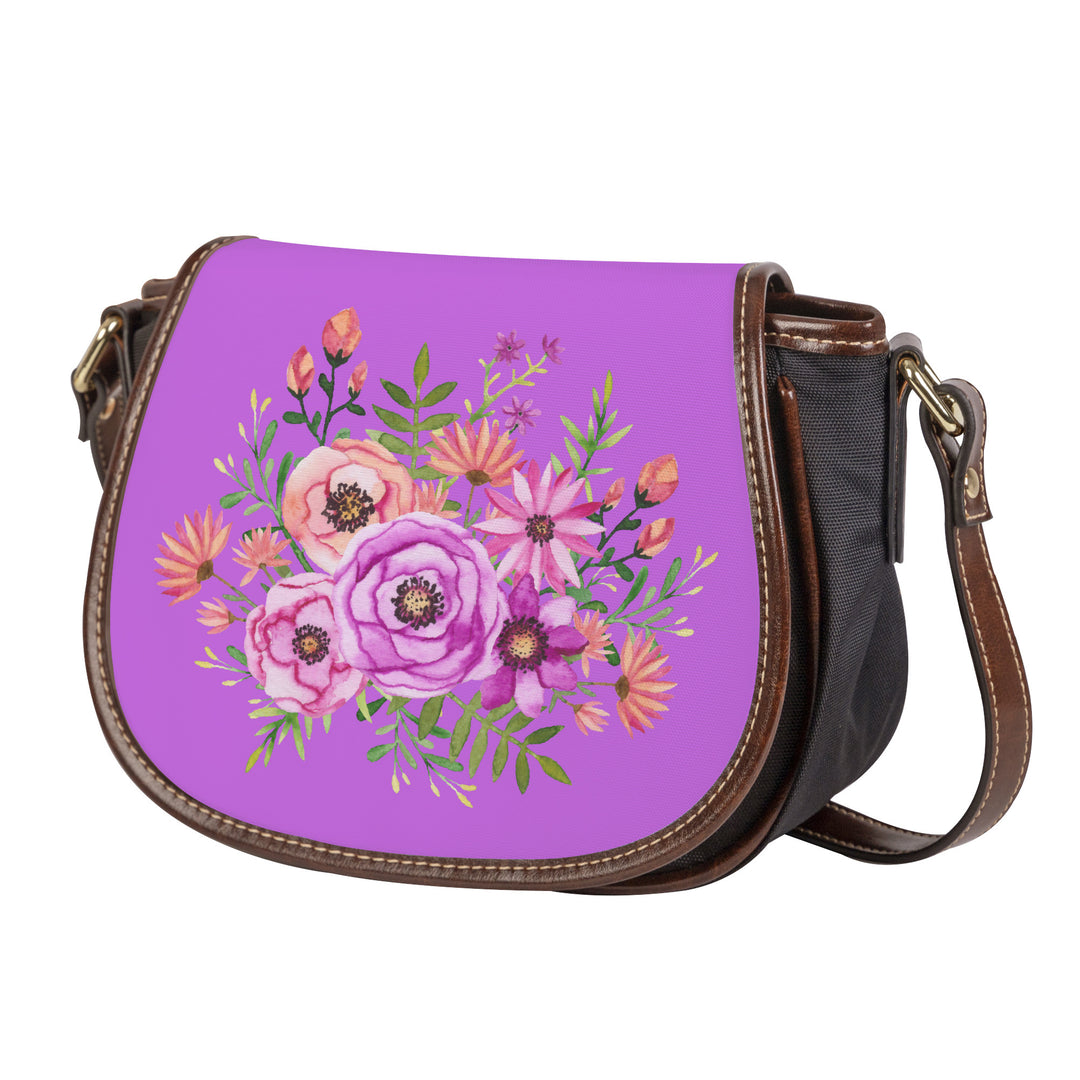 Ti Amo I love you - Exclusive Brand - Lavender - Floral Bouquet - Saddle Bag