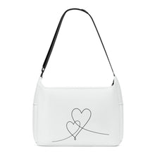 Load image into Gallery viewer, Ti Amo I love you - Exclusive Brand - Black Haze Off White - Double Script Heart - Journey Computer Shoulder Bag
