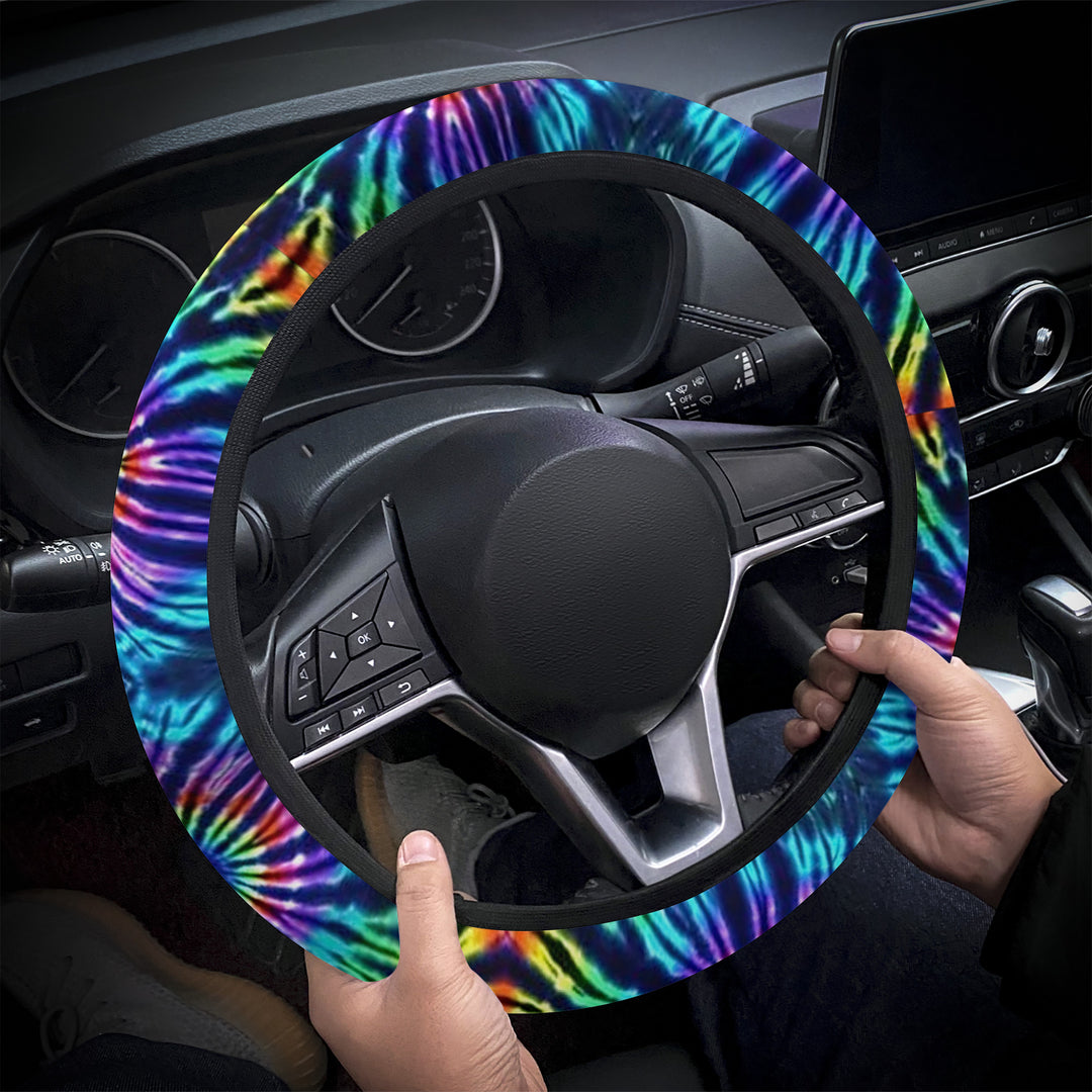 Ti Amo I love you - Exclusive Brand - Blue Zodiac, Curious Blue, Malachite, Purple Heart - Tie-Dye - Car Steering Wheel Covers