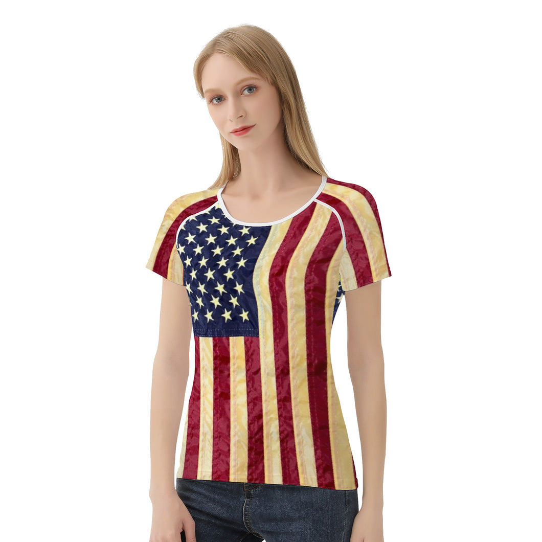 Ti Amo I love you - Exclusive Brand  - Old American Flag - Women's T shirt - Sizes XS-2XL