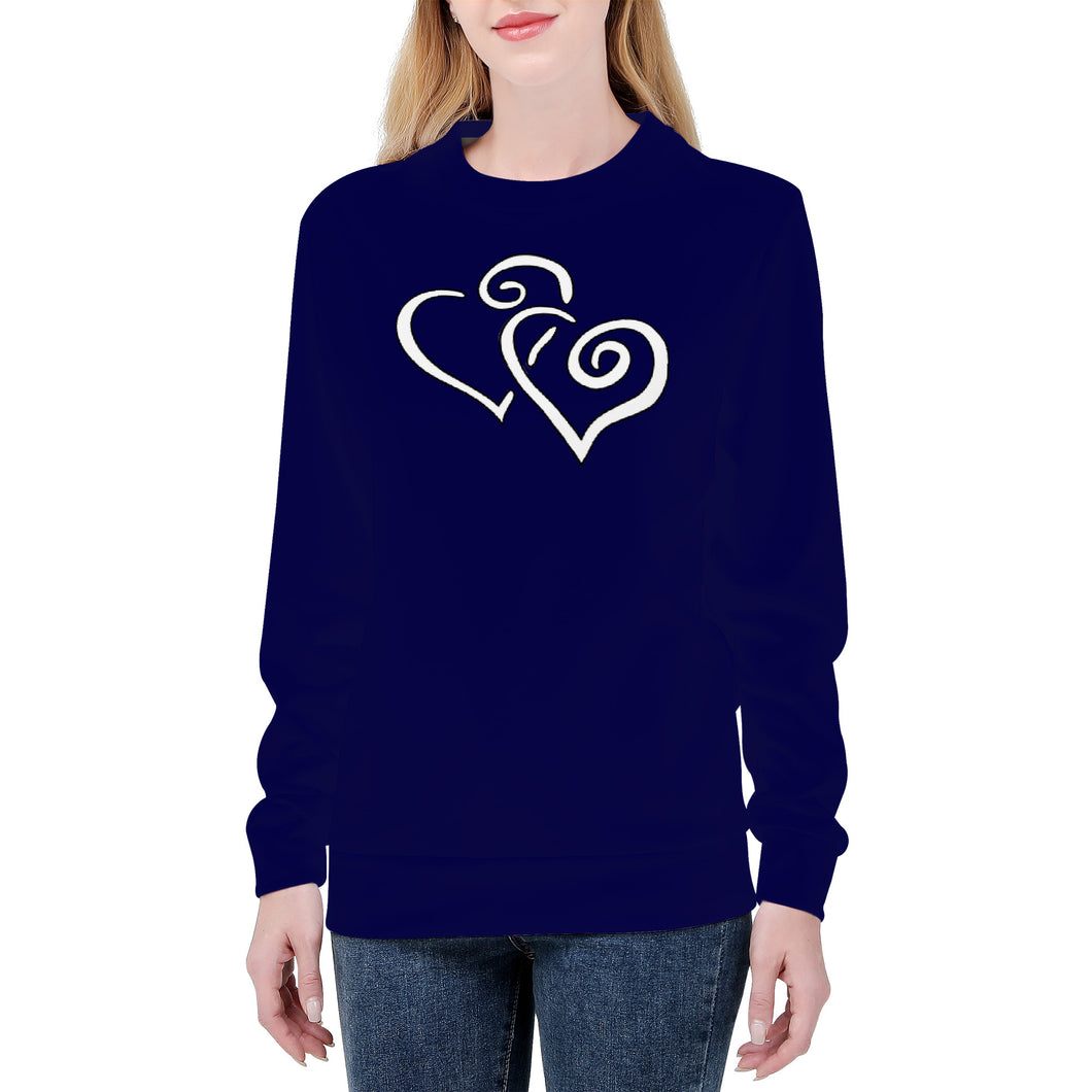 Ti Amo I love you - Exclusive Brand  - Stratos - Double White Heart  - Women's Sweatshirt