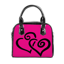 Load image into Gallery viewer, Ti Amo I love you - Exclusive Brand - Rose - Double Black Heart -  Shoulder Handbag
