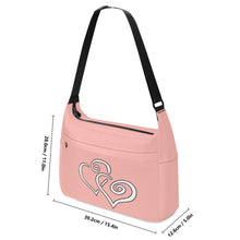 Load image into Gallery viewer, Ti Amo I love you - Exclusive Brand - Melon - Double White Heart - Journey Computer Shoulder Bag
