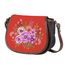 Load image into Gallery viewer, Ti Amo I love you - Exclusive Brand - Coast Guard Red - Floral Bouquet - Saddle Bag
