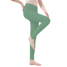 Load image into Gallery viewer, Ti Amo I love you- Exclusive Brand - Bayleaf Green - Womens / Teen Girls / Womans Plus Size - Yoga Leggings - Sizes XS-3XL
