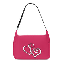 Load image into Gallery viewer, Ti Amo I love you - Exclusive Brand - Cerise Red 2 - Double White Heart - Journey Computer Shoulder Bag
